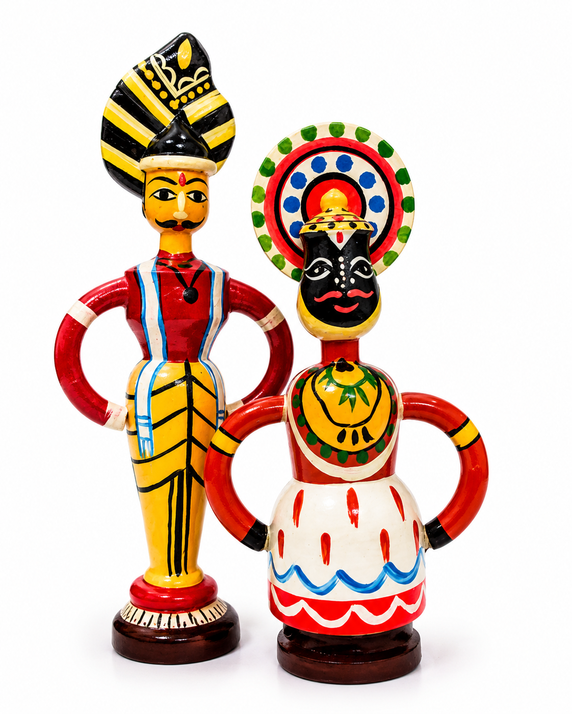 Handcrafted Yakshagana wooden dolls